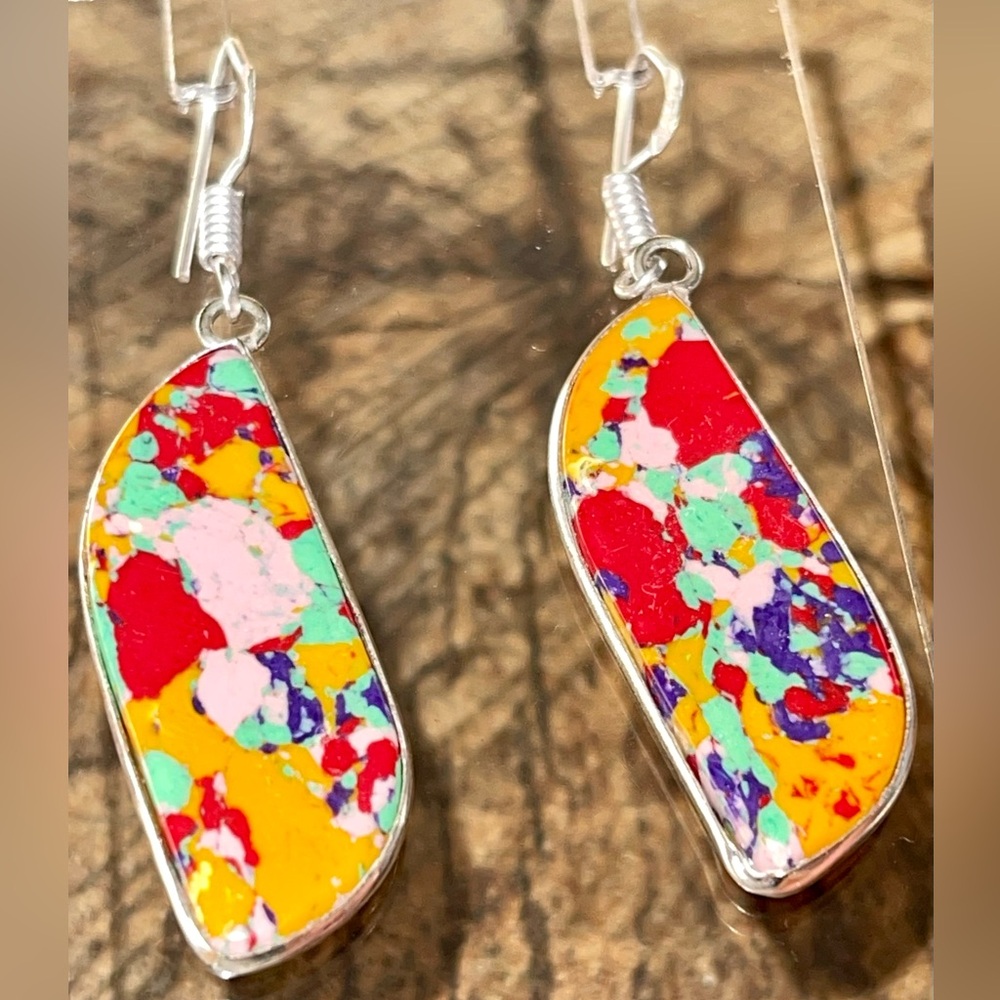 Rainbow Calsilica Earrings